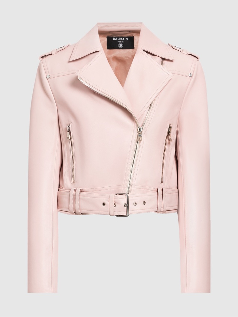 Forever 21 Pale Pink Leather Biker Jacket